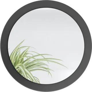 Vladon Spiegel Globe 50 cm, Made in Germany, dekorativer runder Wandspiegel für Flur und Wohnzimmer mit MDF-Rahmen in Schwarz matt