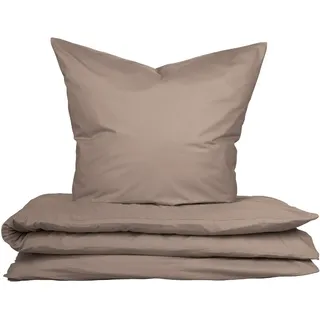 SCHIESSER Soho unifarben Baumwolle Taupe 135 x 200 cm + 80 x 80 cm