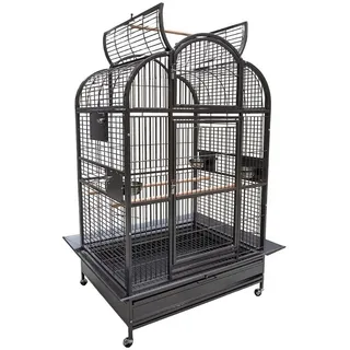 Montana Cages Vogelkäfig Papageienkäfig New Berlin XXL für Papageien, geeignet für große und mittlere Papageien grau