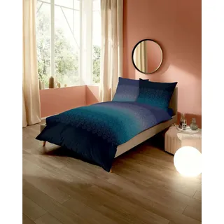 KAEPPEL Gradient Mako-Satin Blau 155 x 220 cm + 2 x 80 x 80 cm