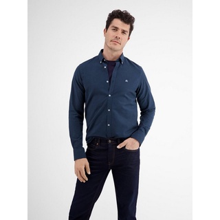LERROS Langarmhemd LERROS Unifarbenes Oxfordhemd blau S