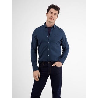 LERROS Langarmhemd LERROS Unifarbenes Oxfordhemd blau SOTTO