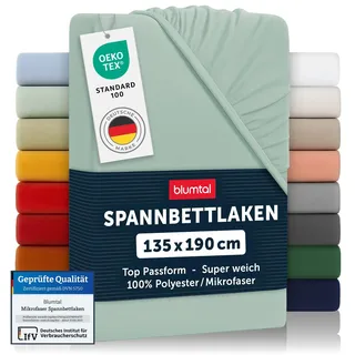 Blumtal Spannbettlaken Mikrofaser 135 x 190 cm Hellgrün