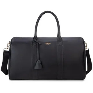 princely london Weekender Los Angeles Schwarz – Stylischer und Geräumiger Reisebegleiter aus Hochwertigem Veganem Leder für Damen, Ideal als Handgepäck