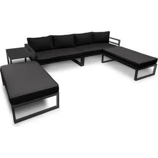 Perel Lounge-Set 8-Personen schwarz/grau