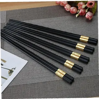 TOSSPER Praktische Alloy Chopsticks Restaurant Hot Pot Sushi Stäbchen Haushalt Stäbchen (zufällige Farbe)
