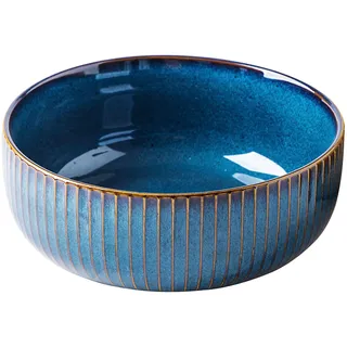 CSYY Salatschüssel aus Keramik, große Salatschüssel oder Suppenschüssel aus Porzellan, Blau, 21 cm