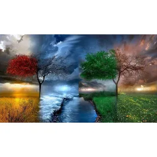 ClassicJP Puzzle 1000 Teile für Erwachsene Puzzle Landschaften, Natur, Morgendämmerung, Herbst, Baum Für Freund Kinder Familien Geburtstagsgeschenk