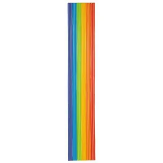 INNA-Glas Stumpenkerze Verzierwachs Regenbogen Estela, 18 Streifen, klassisch, bunt, 23x4cm bunt