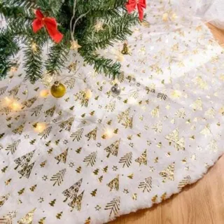 Weihnachtsbaumrock 78 Cm, Weihnachtsbaumkissen, Weihnachtsbaumüberzug, Weihnachtsbaumfußabdeckung (gold)