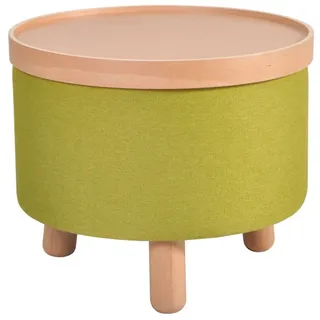 dasmöbelwerk Sitzhocker Molde Hocker Beistelltisch mit Tablett Ø50x40cm Grün, abnehmbare Ablagefläche grün