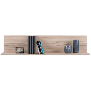 Lomadox Wandregal ANTIGUA-133, Eiche mit Anthrazit, 140 cm breit, modernes Design braun