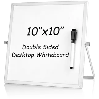 euroharry Memoboard Kleines mini Trockenlöschen Whiteboard Weiße Kleines Tafel Desktop 25 cm x 25 cm