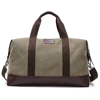 MILASIA Vintage Canvas Reisetasche Sporttasche Weekender Tasche für Damen und Herren mit der Großen Kapazität (Army Green)