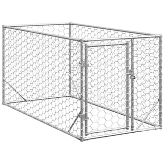 vidaXL Hundezwinger 200 x 100 x 100 cm Stahl Silber