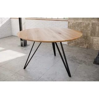 SAM Runder Esstisch Dream Ø 100 cm Eichenholz Hairpin schwarz