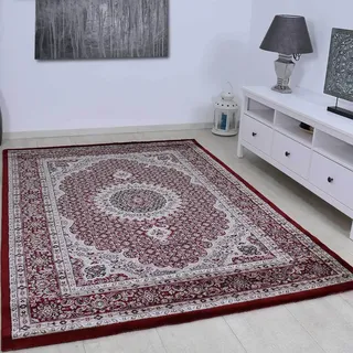 Klassischer Tibet Teppich, sehr dicht gewebt, mit Orient Muster in stilvollen Rot - T0146, Maße:240 cm x 340 cm - Rot