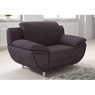 Sessel TRENDMANUFAKTUR "Rondo II, Loungesessel zeitlos und bequem", braun (rosybraun), B:121cm H:85cm T:94cm, Struktur (100% Polyester), Sessel, Polstersessel XXL-Sessel, wahlweise mit komfortablem Federkern, mit extra breiten Armlehnen