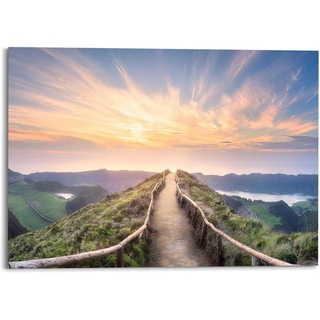 Wandbild REINDERS "Morgenröte Berge - Sonnenaufgang Natur" Bilder Gr. B/H: 140 cm x 100 cm, blau Bilder