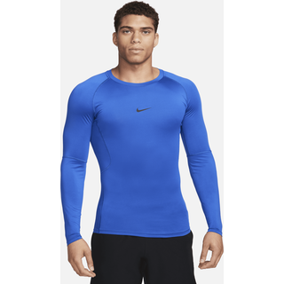 Nike Pro Men's Dri-FIT Dri-FIT Fitness-Longsleeve mit enger Passform für Herren - Blau, XL
