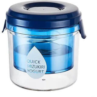 Yogurtsieb und Molkenseparator für selbstgemachten griechischen Joghurt, Sojamilch, Kefir-Käse, mit doppelwandiger Box und Feder, aus hochwertigem Kunststoff, transparent