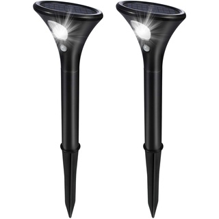 Litake Solarlampen für Außen,2 Stück Solar Gartenleuchte 2 Modi Solarleuchten mit Bewegungsmelder Wegeleuchte IP65 Wasserdichte Auto Ein/Aus Landschaftslichter Aussenlicht für Garten/Patio/Rasen/Pfad