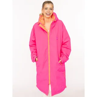 Kurzmantel ZWILLINGSHERZ "Oversize Windjacke ZH", Damen, Gr. L/XL, pink, Web, Obermaterial: 100% Polyester, sehr weit kniebedeckend, ohne Ausschnitt, gerader Abschluss krempelbar,mit verstellbarem Klettverschluss, Mäntel Kurzmantel, seitliche Taschen, Kapuze, Reißverschluss, Teddy Futter, Oversized, Topseller