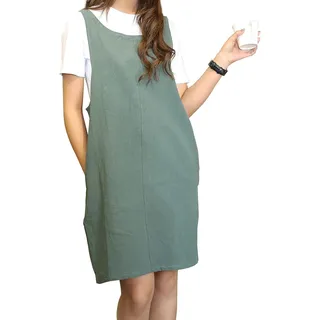 Schürze Im Japanischen Stil Ohne Bindebänder, Mit Gekreuztem Rückenteil, Aus Weichem Baumwoll-leinen-gemisch, Mit 2 Seitentaschen, Für Heimwerkerprojekte Und Zum Kochen.