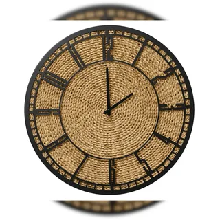 KSD Moderne Wanduhr 50cm Groß Rund Metall Schwarz XXL Küchenwanduhr Wohnzimmeruhr Metallwanduhr Wanddeko Wohnzimmerdeko Wand Dekouhr batteriebetrieben