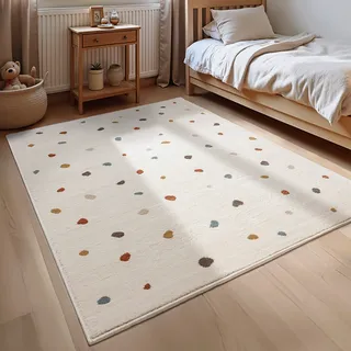 HANSE HOME Funny Dots Kinderteppich 200 x 290 cm Beige/Weiß