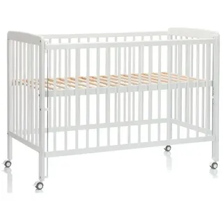 fillikid Beistellgitterbett Nena aus massivem Buchenholz mit 4 feststellbaren Rollen 60 x 120 cm - Weiß