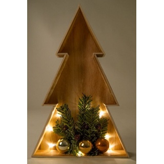 BURI Künstlicher Weihnachtsbaum 3D LED-Holz-Weihnachtsbaum 38cm Weihnachtsdeko Fensterbild Wanddeko