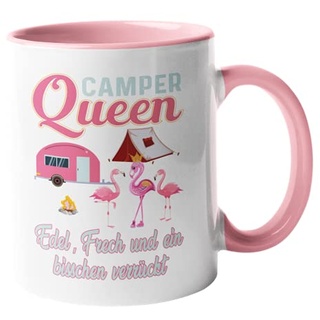 Camping Tasse mit Spruch - Geschenk - Camping Queen - Kaffeetasse - Kissen - Fußmatte - Camping - Zelten - Glamping (Keramik Tasse, 325 ml)
