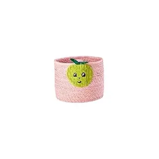 rund Raffia Korb - Rosa
