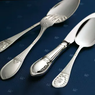 Wilkens Silberbesteck Set Besteck 24-teilig Straßburger Empire in 925 Sterling