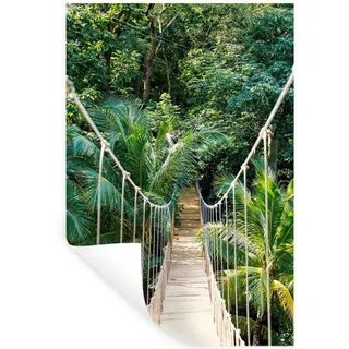 MuchoWow Wandsticker Dschungel - Palme - Brücke - Natur - Pflanzen (1 St), Wanddeko, Aufkleber, Wandtattoo, 80x120 cm bunt 80 cm x 120 cm x 0.1 cm