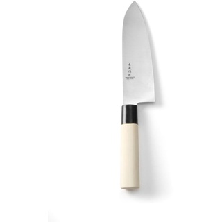 HENDI Messer "Santoku", mit Holzgriff, Japanische Messer, Küchenmesser, Messer, Deutscher Stahl X50CrMoV15, Klinge: 165mm, Länge: 295mm