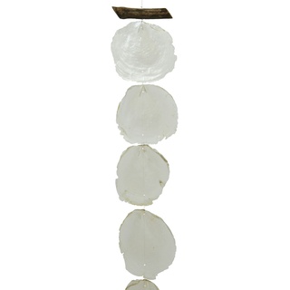 Decoris Windspiel Capiz Muscheln Girlande 8x180cm für innen oder außen Perlmutt Weiß