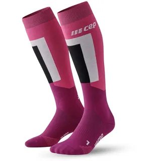 CEP - Skisocken mit Kompression für Damen, Lange Kompressionsstrümpfe, Größe IV/L / 42-45, Pink/Purple