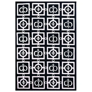 Casa Padrino Luxus Barock Teppich Schwarz / Weiß / Lila 200 x 300 cm - Barock Interior