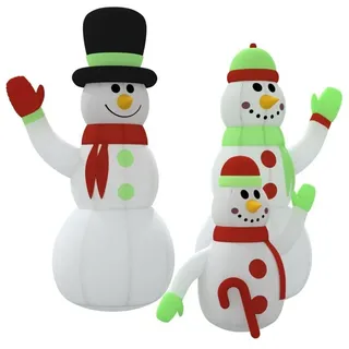 vidaXL LED Aufblasbare Schneemann-Familie 360 cm bunt