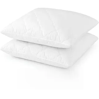 KGS Set mit 2 Kopfkissen, 65 x 65 cm, Memory-Schaum, speziell für die Halswirbelsäule, + 2 Kissenschoner, 65 x 65 cm