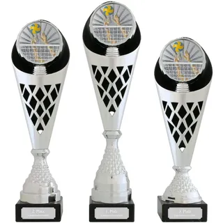 Pokal L Pokal Volleyball Serie VERDUN19 Trophäe silber groß mit Gravur