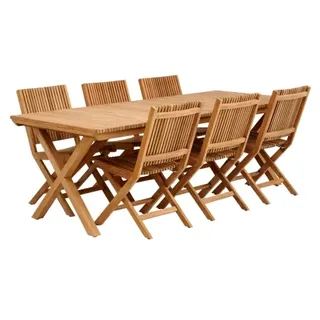Brafab Julita Teak natur Gartenmöbel-Set 2, 7-teilig