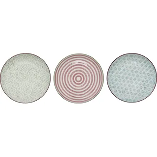 Bloomingville Frühstücksteller 20 cm blau/grün/rosa 3er Set