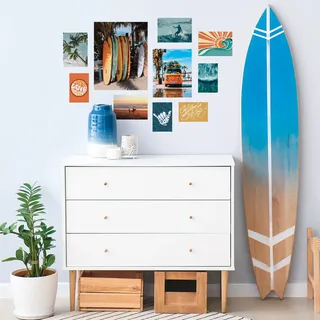 ROOMMATES RMK5338GM Riesen Retro Poster Set Surf Gallery Wandaufkleber zum Abziehen und Aufkleben, Blau, Orange, Gelb
