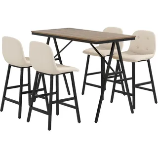 Homcom Bartisch 120 x 60 x 91 cm Beige