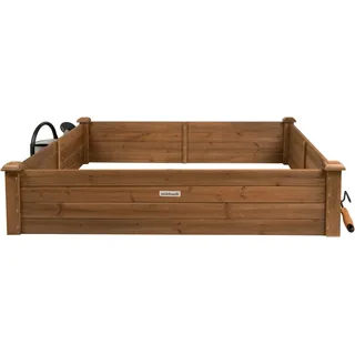 needs&wants® Hochbeet Umrandung Holz groß 120 x 120 x 26,5 cm Braun