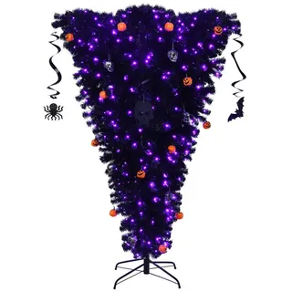Costway 180cm LED Weihnachtsbaum mit 270 lila Leuchten