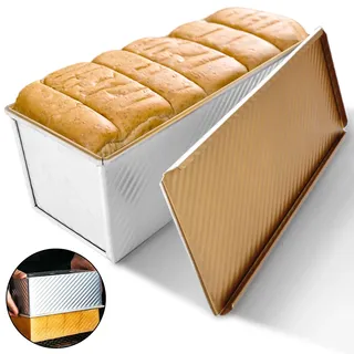 FWEEK Toastbrot Backform Brotbackform mit Deckel 1000g Toastbrot Backform mit Deckel Antihaft Brotform Pullman Laib Pfanne Brot Toastform für Brotback Toast Kuchen